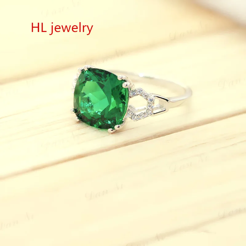 4.5ct 10x10mm Synthesis Green stone Round 925 sterling silver Green stone Rings For Women
4.5ct 10x10mm Synthesis Green stone Round 925 sterling silver Green stone Rings For Women