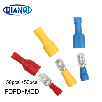 16-10AWG MDD FDFD Female male Insulated Spade joint Crimp Connector Terminal Kit 50pair FDFD+MDD1.25-250 2-250 5.5-250 
16-10AWG MDD FDFD Female male Insulated Spade joint Crimp Connector Terminal Kit 50pair FDFD+MDD1.25-250 2-250 5.5-250