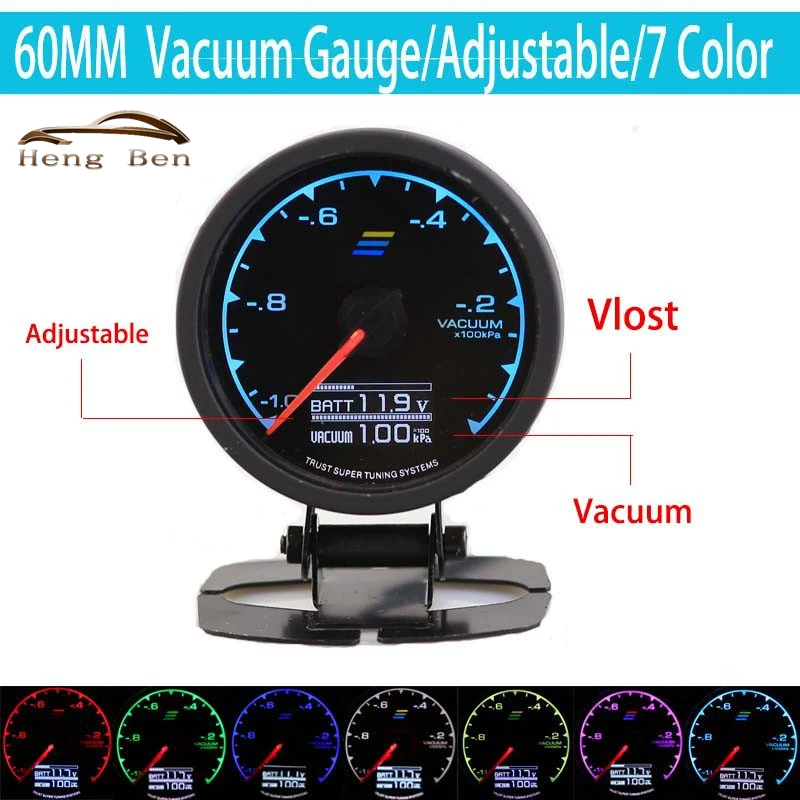 7 Colors-in-One: 60mm Multi D/A LCD Display Vacuum Gauge Racing Car Vacuum Meter/Gauge
7 Colors-in-One: 60mm Multi D/A LCD Display Vacuum Gauge Racing Car Vacuum Meter/Gauge