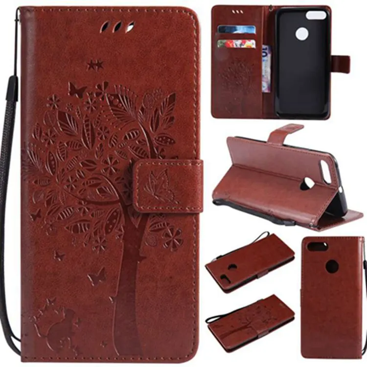 Flip Leather Case For Huawei enjoy 9 Y7 pro prime 2019 Relief Wallet Cover Stand Phone Case