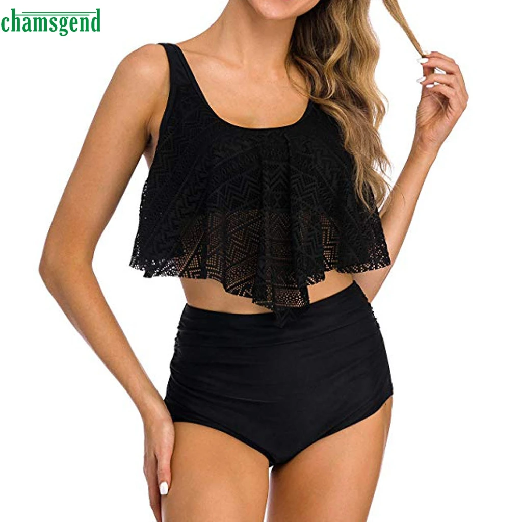 Chamsgend High Waist Ruffled Bikini Women Sexy Lace Swimsuit Women Swimwear Solid Beachwear Tankini Biquini Bathing Suit New
Chamsgend High Waist Ruffled Bikini Women Sexy Lace Swimsuit Women Swimwear Solid Beachwear Tankini Biquini Bathing Suit New
