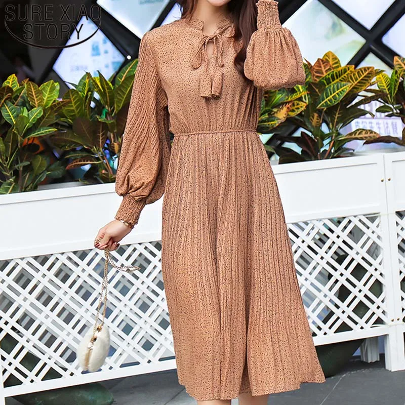 Dress women 2019 office Lady Full Bow Knee-Length Lantern Sleeve Empire Stand long sleeve dress A-Line Dot black dresses 3278 50
Dress women 2019 office Lady Full Bow Knee-Length Lantern Sleeve Empire Stand long sleeve dress A-Line Dot black dresses 3278 50