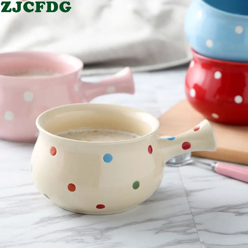 Creative wave oatmeal handle bowl cute instant noodle bowl ceramic household rice bowl roast bowl special tableware
Creative wave oatmeal handle bowl cute instant noodle bowl ceramic household rice bowl roast bowl special tableware