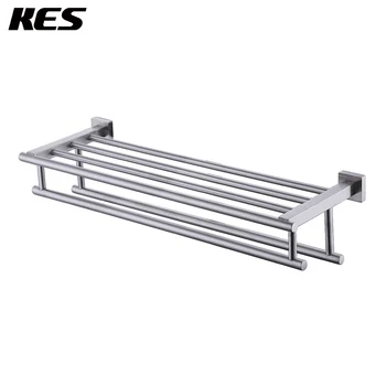 KES A2112-2 Shelf with Towel Rack Minimalist Stainless Steel Towel Rack with Two Towel Bars Wall Mounted, Brushed Steel
KES A2112-2 Shelf with Towel Rack Minimalist Stainless Steel Towel Rack with Two Towel Bars Wall Mounted, Brushed Steel