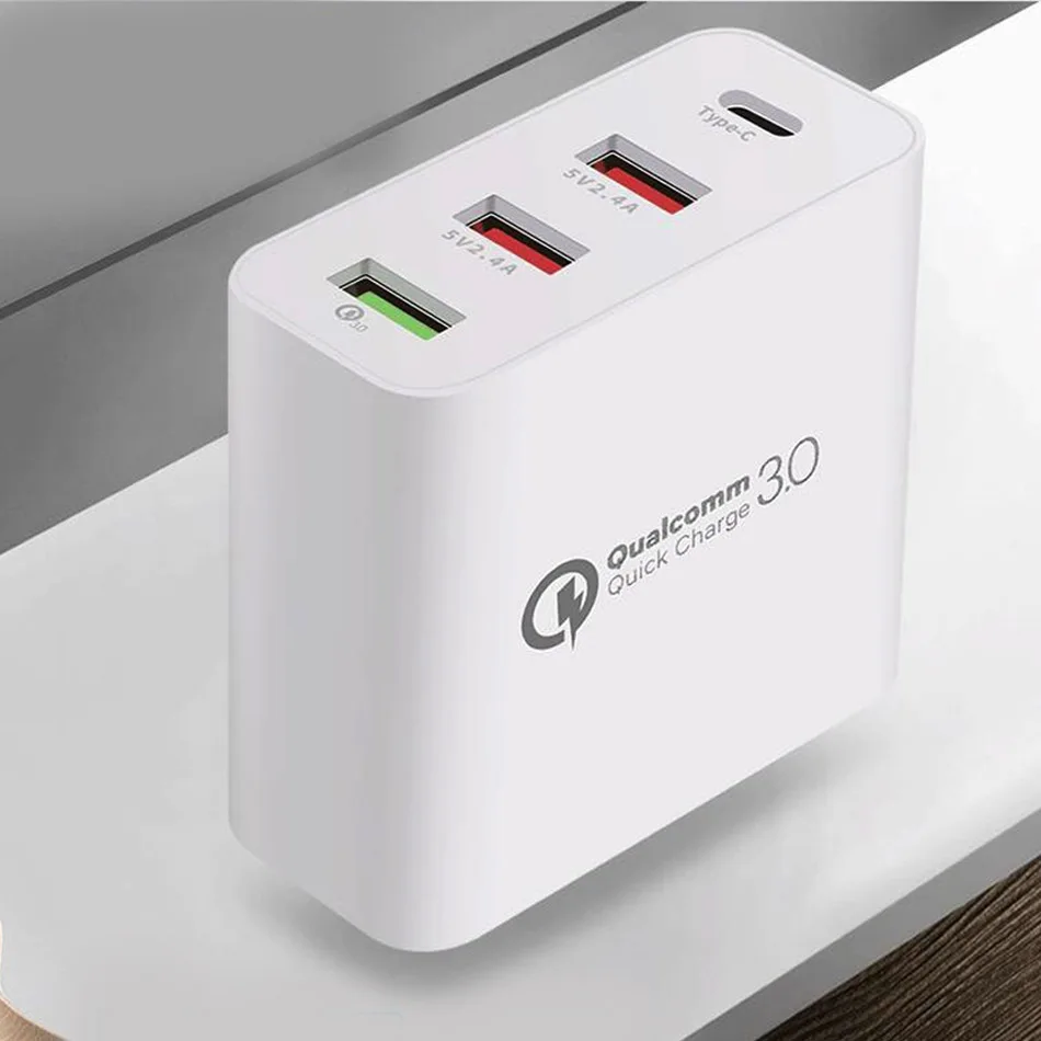 A3P 4 USB Quick Charger Adapter QC 3.0 Type C Wall Charger US EU UK Plug Multi Quick Charger for Samsung iPhone Huawei Tablet
A3P 4 USB Quick Charger Adapter QC 3.0 Type C Wall Charger US EU UK Plug Multi Quick Charger for Samsung iPhone Huawei Tablet