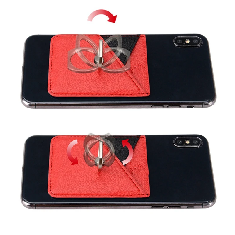 PU Leather Cell Phone Card Holder With Ring Grip Stand, Adhesive Sticker Back Slim Stick On Card ID Holder Wallet For Cellphones
PU Leather Cell Phone Card Holder With Ring Grip Stand, Adhesive Sticker Back Slim Stick On Card ID Holder Wallet For Cellphones
