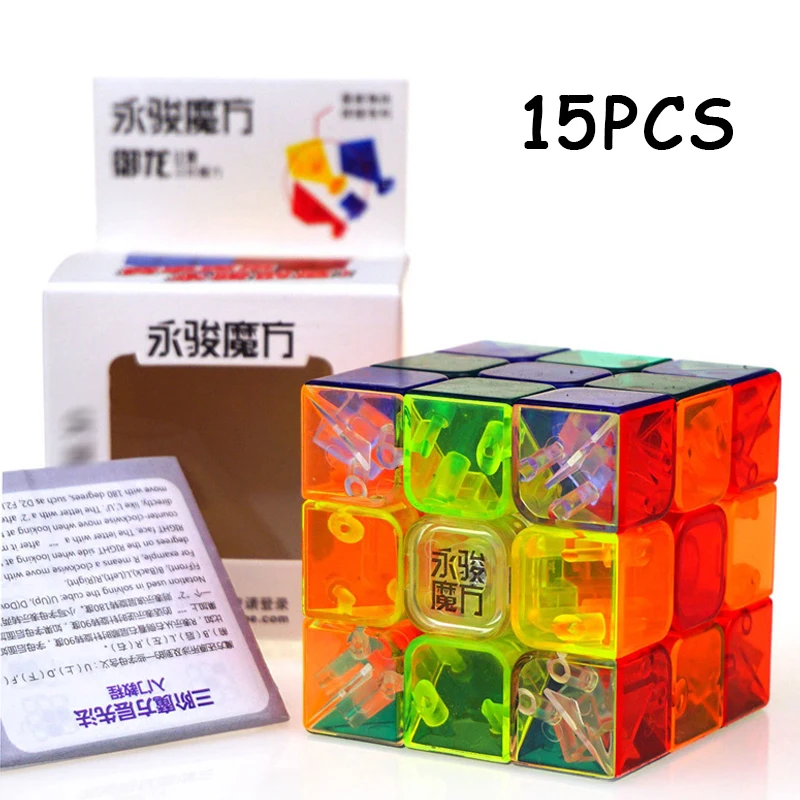 15PCS YJ YongJun Yulong 3x3x3 Magic cube High Quality Transparent Non Sticker Cubo magico Toys For Children Puzzle cube Gifts
15PCS YJ YongJun Yulong 3x3x3 Magic cube High Quality Transparent Non Sticker Cubo magico Toys For Children Puzzle cube Gifts