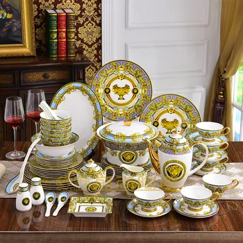 Tableware coffee set home bone china European luxury cutlery set porcelain dish combination gift Chinese Porcelain Dinnerware
Tableware coffee set home bone china European luxury cutlery set porcelain dish combination gift Chinese Porcelain Dinnerware