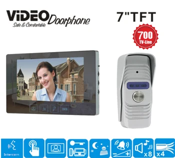 ZHUDELE 7" Touch Button Video Door Phone Intercom + 700TVL CCD 1/4 inch Rainproof IP65 Night Vision Camera 1 V1
ZHUDELE 7" Touch Button Video Door Phone Intercom + 700TVL CCD 1/4 inch Rainproof IP65 Night Vision Camera 1 V1