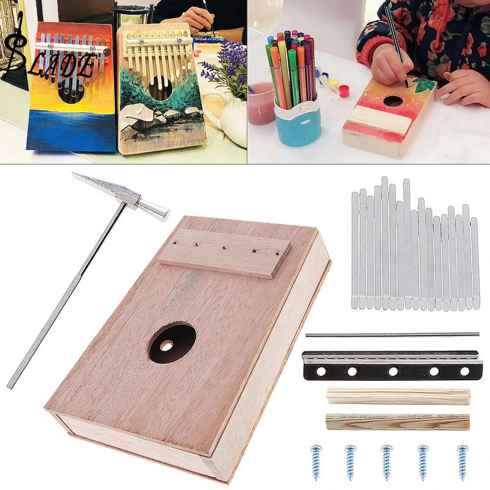 SLADE 10/17Key Kalimba DIY Kit Mahogany Thumb Piano Mbira for Handwork Painting Parents-child Campaign
SLADE 10/17Key Kalimba DIY Kit Mahogany Thumb Piano Mbira for Handwork Painting Parents-child Campaign