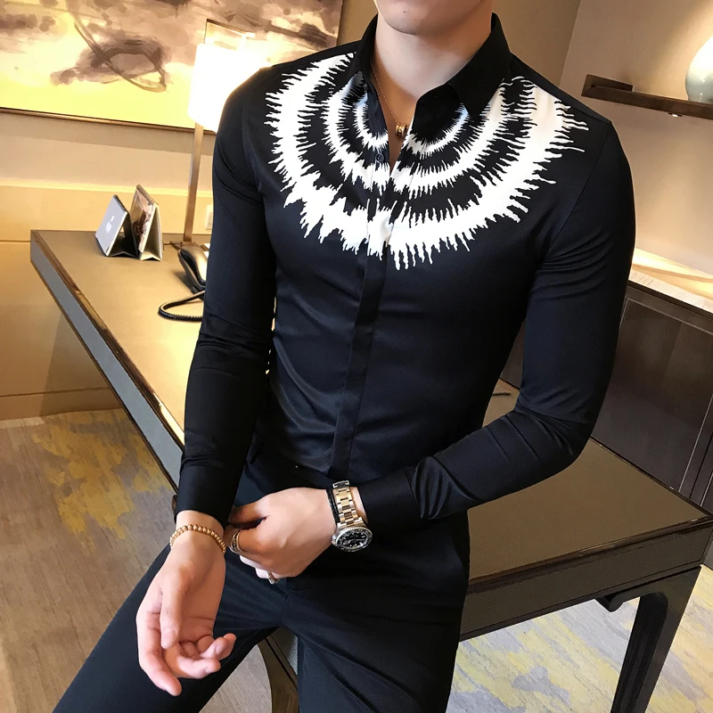 Digital Printed Casual Shirt Men Long Sleeve New 2019 Korean Dress Slim Fit Tuxedo Shirts Male Fashion Night Club Work Shirt Men
Digital Printed Casual Shirt Men Long Sleeve New 2019 Korean Dress Slim Fit Tuxedo Shirts Male Fashion Night Club Work Shirt Men
