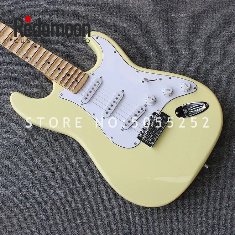 Factory custom ST guitar 6 strings Yngwie Malmsteen with scallopped fretboard cream color musical instrument shop
Factory custom ST guitar 6 strings Yngwie Malmsteen with scallopped fretboard cream color musical instrument shop