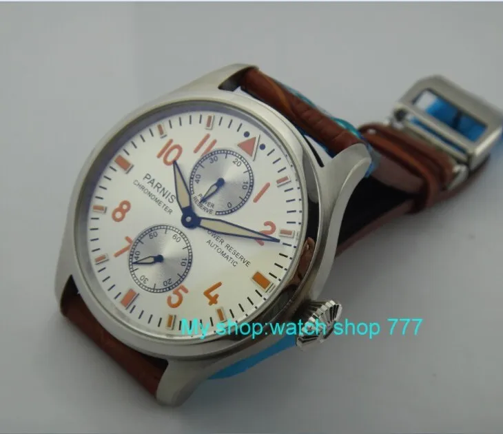 47mm PARNIS Automatic Self-Wind mechanical movement Power Reserve Mechanical watches Men's watches wholesale ooo1
47mm PARNIS Automatic Self-Wind mechanical movement Power Reserve Mechanical watches Men's watches wholesale ooo1