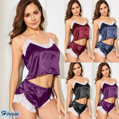 2 Piece Set Women 2019 New Women Summer Sexy Lace Patchwork Satin Sleepwear Crop Tops+Elastic High Waist Shorts
2 Piece Set Women 2019 New Women Summer Sexy Lace Patchwork Satin Sleepwear Crop Tops+Elastic High Waist Shorts