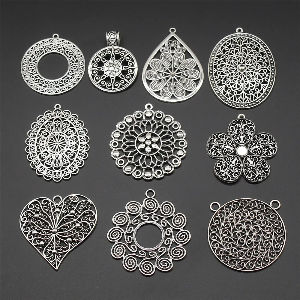 2pcs Flower Motif Pendant Charm Vintage Antique Silver Color Pendant Charms Jewelry Accessories Findings
2pcs Flower Motif Pendant Charm Vintage Antique Silver Color Pendant Charms Jewelry Accessories Findings