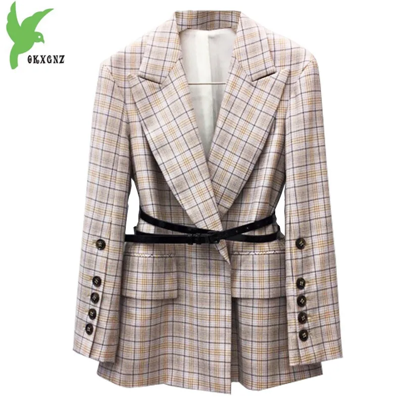 OKXGNZ2018 New Autumn Women Khaki Plaid Office Lady Blazer Fashion Bow Sashes Split Sleeve Jackets Elegant Work Blazers Feminino
OKXGNZ2018 New Autumn Women Khaki Plaid Office Lady Blazer Fashion Bow Sashes Split Sleeve Jackets Elegant Work Blazers Feminino