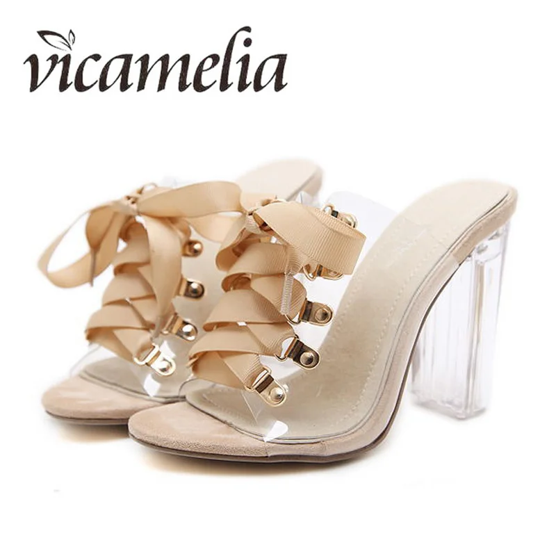 Vicamelia Ladies Transparent High-heeled Straps Sandals Women Sexy Bowtie Slippers Open Toe Cross-tied Sweet Casual Slippers 049
Vicamelia Ladies Transparent High-heeled Straps Sandals Women Sexy Bowtie Slippers Open Toe Cross-tied Sweet Casual Slippers 049