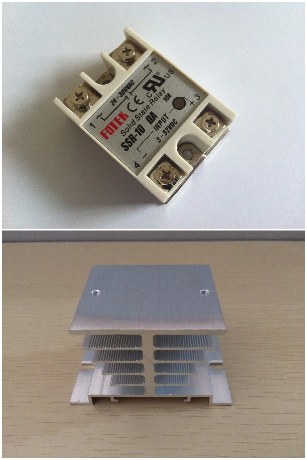 Solid State Relay SSR-10DA SSR-25DA SSR-40DA Input 3-32VDC Output 24-380VAC + Heat Sink
Solid State Relay SSR-10DA SSR-25DA SSR-40DA Input 3-32VDC Output 24-380VAC + Heat Sink