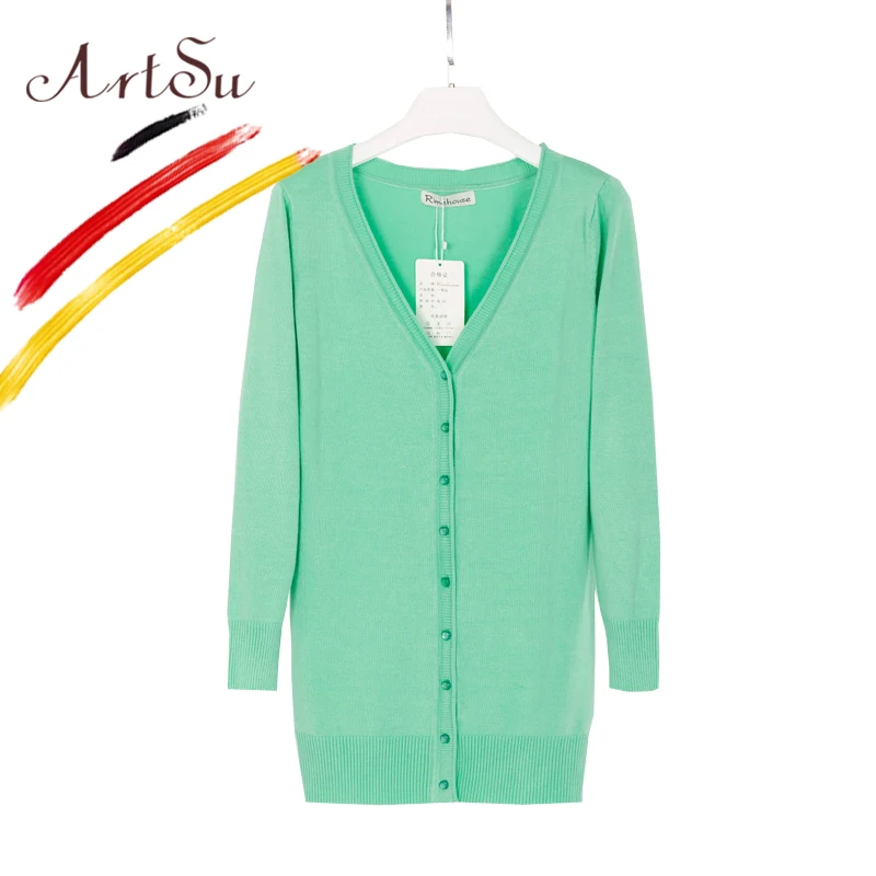 ArtSu Women Long Cardigan Casual V-Neck Loose Knitted Top Sweater Solid Long Sleeve Fleece Cardigans Open Stitch Mujer ASSW20080
ArtSu Women Long Cardigan Casual V-Neck Loose Knitted Top Sweater Solid Long Sleeve Fleece Cardigans Open Stitch Mujer ASSW20080