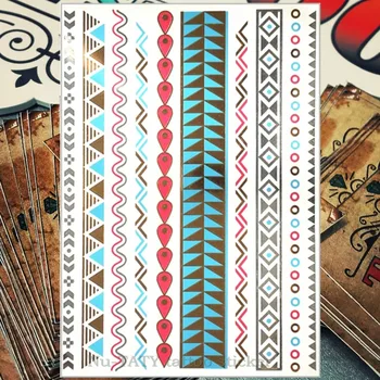 Nu-TATY 24 style Temporary Tattoo Body Art, blue chain golden pattern Designs, Flash Tattoo Sticker Waterproof 21*15cm
Nu-TATY 24 style Temporary Tattoo Body Art, blue chain golden pattern Designs, Flash Tattoo Sticker Waterproof 21*15cm