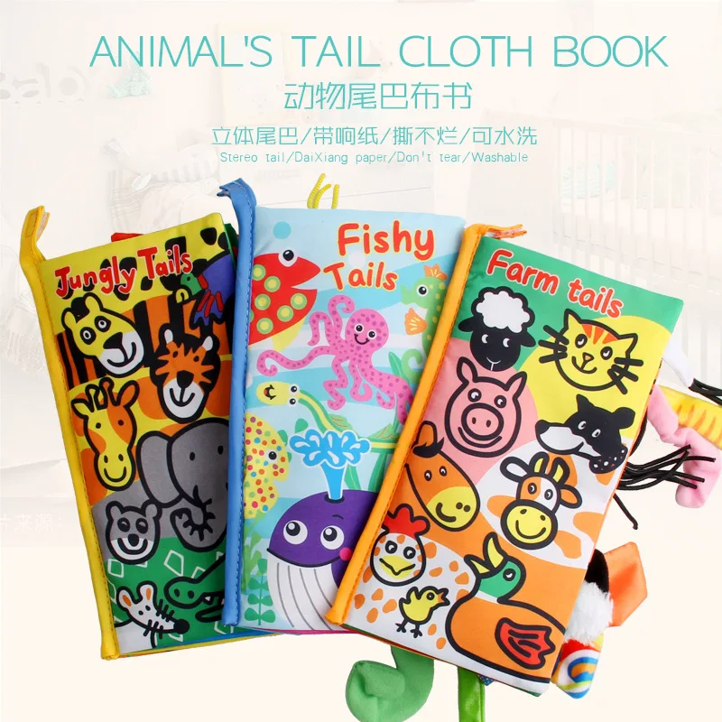 Baby Toys Infant Baby Cloth Book Early Learning Educational Toys with Animals Tails English Story Soft Cloth Development Books
Baby Toys Infant Baby Cloth Book Early Learning Educational Toys with Animals Tails English Story Soft Cloth Development Books