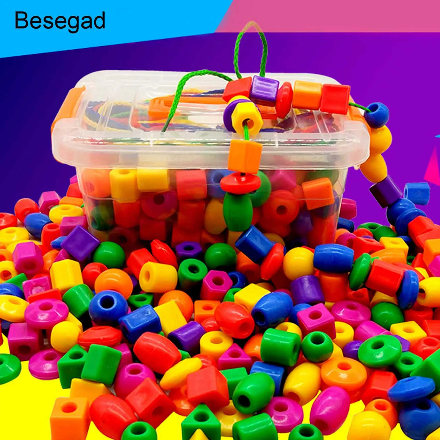 Besegad 1 Set Colorful Wooden String Lacing Bead with 3 Laces for Children Jewelry Making Creative DIY Beads Toy Educational Toy
Besegad 1 Set Colorful Wooden String Lacing Bead with 3 Laces for Children Jewelry Making Creative DIY Beads Toy Educational Toy