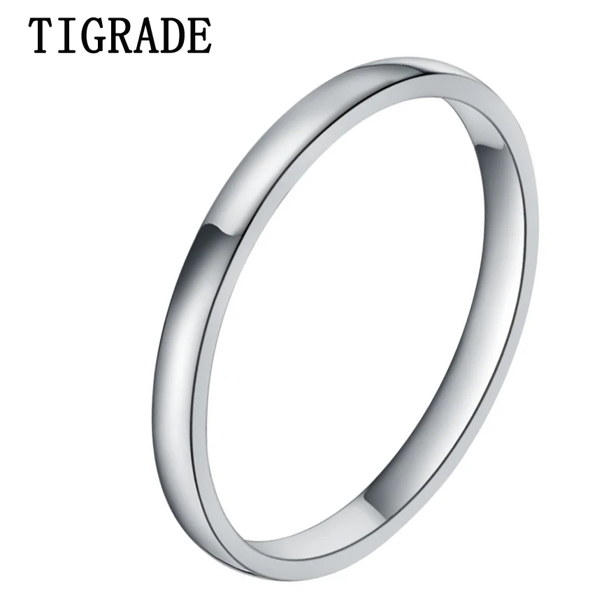 Tigrade 2mm Silver Titanium Ring Women High Polished Simple Rings Female Annulus Wedding Engagement Jewelry
Tigrade 2mm Silver Titanium Ring Women High Polished Simple Rings Female Annulus Wedding Engagement Jewelry