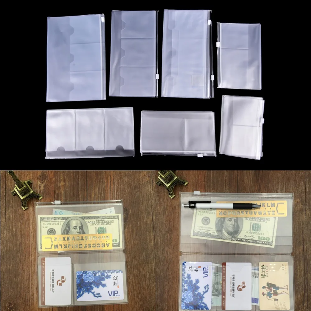 Standard Traveler's Notebook PVC Pocket Zipper Bag Transparent Collection Pocker With Card Holders Plastic Pouches
Standard Traveler's Notebook PVC Pocket Zipper Bag Transparent Collection Pocker With Card Holders Plastic Pouches