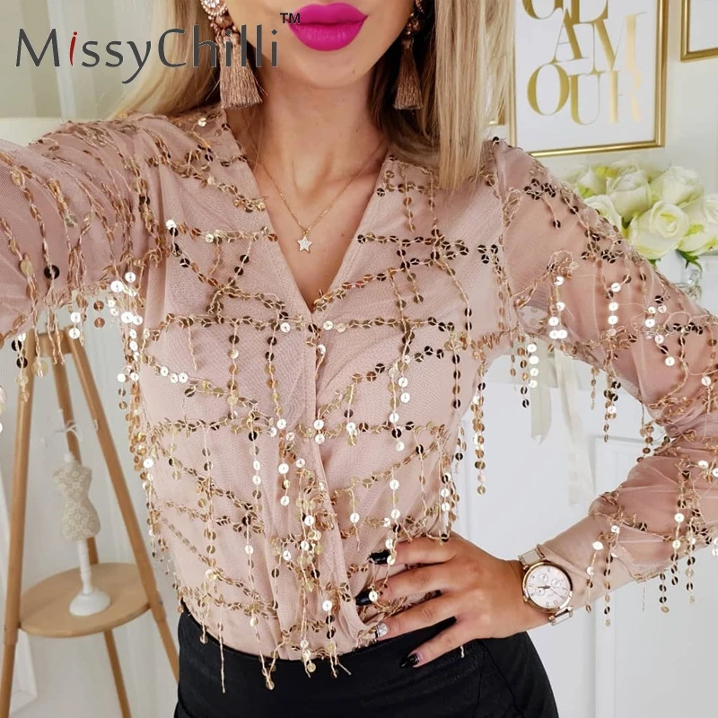 MissyChilli Sexy black sequins tassel blouse shirt Women summer elegant long sleeve shirt Female lace party club knitted blousee
MissyChilli Sexy black sequins tassel blouse shirt Women summer elegant long sleeve shirt Female lace party club knitted blousee