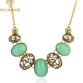 European and American style retro hollow oval exaggerated imitation gemstone necklace female Free shipping XY-N290
European and American style retro hollow oval exaggerated imitation gemstone necklace female Free shipping XY-N290