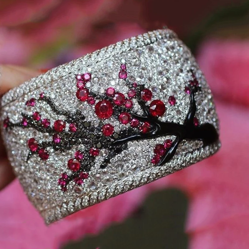 Luxury Silver Color Plum Flowers Tree Branch Plant Pattern Rings For Women Men Blossom Paved Red Green Rhinestone Ring O3M171
Luxury Silver Color Plum Flowers Tree Branch Plant Pattern Rings For Women Men Blossom Paved Red Green Rhinestone Ring O3M171