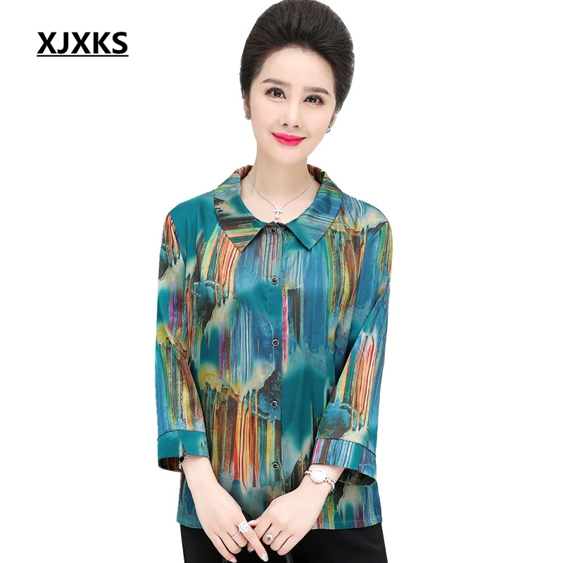 XJXKS Women Turn-down Collar Chiffon Shirt 2019 Summer New Loose Gradient Plus Size Comfortable Thin High Quality Women Blouses
XJXKS Women Turn-down Collar Chiffon Shirt 2019 Summer New Loose Gradient Plus Size Comfortable Thin High Quality Women Blouses