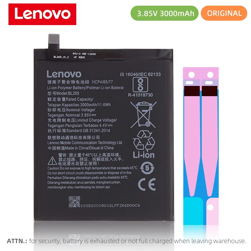 Original Battery For Lenovo moto M Battery XT1662 XT1663 BL265 3000mAh Replacement
Original Battery For Lenovo moto M Battery XT1662 XT1663 BL265 3000mAh Replacement