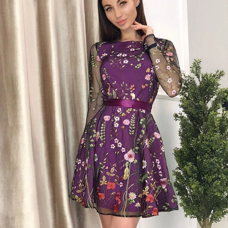 2019 Summer Floral Embroidered Dress Women Fashion O-neck Long Sleeve Sheer Mesh See through Mini Party Dresses Casual Vestidos
2019 Summer Floral Embroidered Dress Women Fashion O-neck Long Sleeve Sheer Mesh See through Mini Party Dresses Casual Vestidos