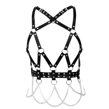 BODY CAGE Leather Body Harness Bra Women Sexy Bondage Lingerie Set Punk Gothic Sexy Punk Rivet Goth Lingerie Party Dance
BODY CAGE Leather Body Harness Bra Women Sexy Bondage Lingerie Set Punk Gothic Sexy Punk Rivet Goth Lingerie Party Dance