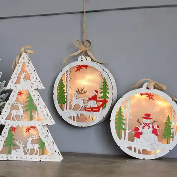 Wooden Glowing Luminous Christmas Tree Lights Decoration Christmas Tree Elk Five-Pointed Star Snowman Pattern Ornament Gift
Wooden Glowing Luminous Christmas Tree Lights Decoration Christmas Tree Elk Five-Pointed Star Snowman Pattern Ornament Gift