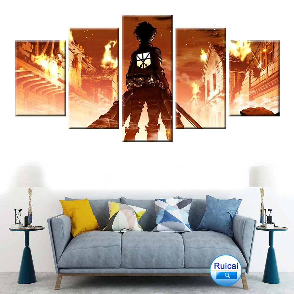 Modular HD Printing 5 Panel Home Decor Children's Room Mural Wall Art Manga Cloth Painting Poster Attack Giant
Modular HD Printing 5 Panel Home Decor Children's Room Mural Wall Art Manga Cloth Painting Poster Attack Giant