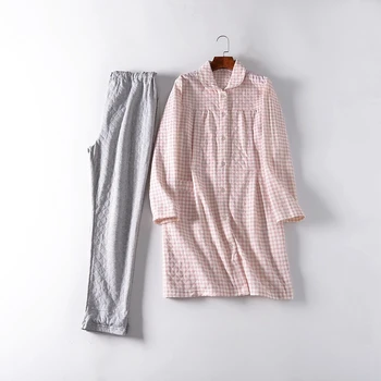 Pajamas For Women Winter Knitted Cotton Women Sleep pajama Set Air layer Cotton Suit Plaid
Pajamas For Women Winter Knitted Cotton Women Sleep pajama Set Air layer Cotton Suit Plaid