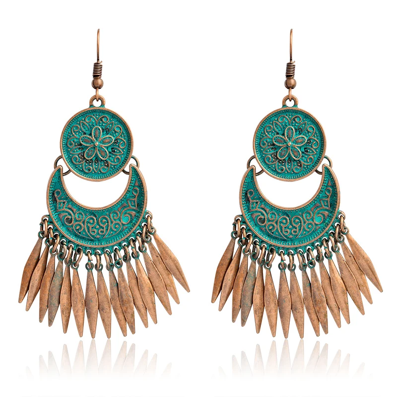 Ethnic Circular Moon Flower Tassels Drop Earrings Bohemia Vintage Ancient bronze Metal Dangle Earrings For Women Jewelry Gift
Ethnic Circular Moon Flower Tassels Drop Earrings Bohemia Vintage Ancient bronze Metal Dangle Earrings For Women Jewelry Gift