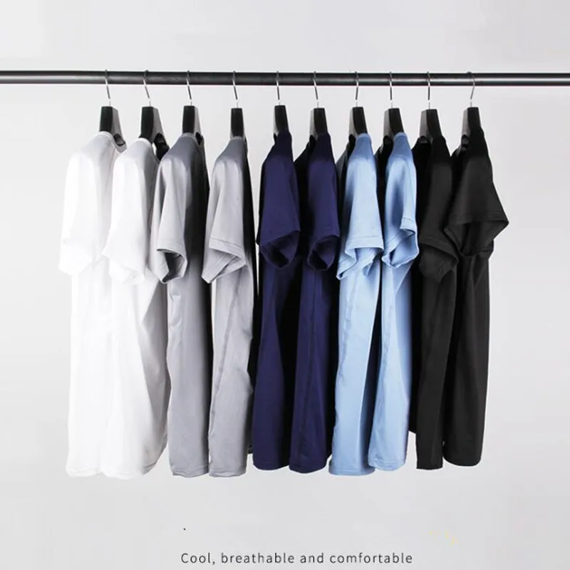 New Men's T-shirt Thin Short-sleeved Summer Ice Silk Slim Stretch O-neck Solid Color Bottoming Casual T-shirt
New Men's T-shirt Thin Short-sleeved Summer Ice Silk Slim Stretch O-neck Solid Color Bottoming Casual T-shirt