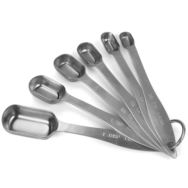 Stainless steel measuring spoon set of six baking tools with scale measuring square seasoning spoon
Stainless steel measuring spoon set of six baking tools with scale measuring square seasoning spoon