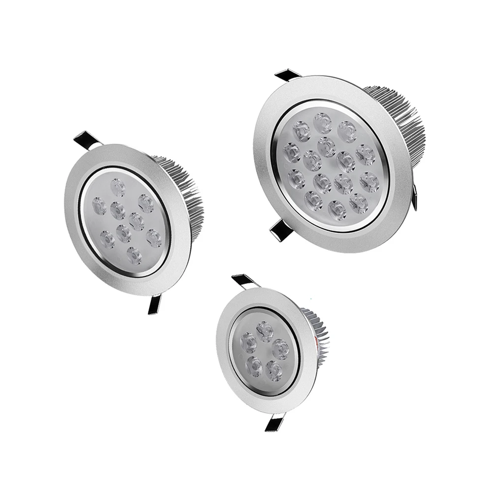 

85V-265V 3W 5W 7W 9W 12W 15W 18W LED Spotlight Lamp Recessed Downlight Ceiling light + Driver For Kitchen Hallway lighting Bulbs