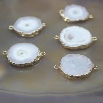 5Pcs/lot,Natural White Raw Solar Quartz Drusy Geode Slabs Gold Edges Connectors Charms,Sun Flower Druzy Nugget Pendants Jewelry
5Pcs/lot,Natural White Raw Solar Quartz Drusy Geode Slabs Gold Edges Connectors Charms,Sun Flower Druzy Nugget Pendants Jewelry