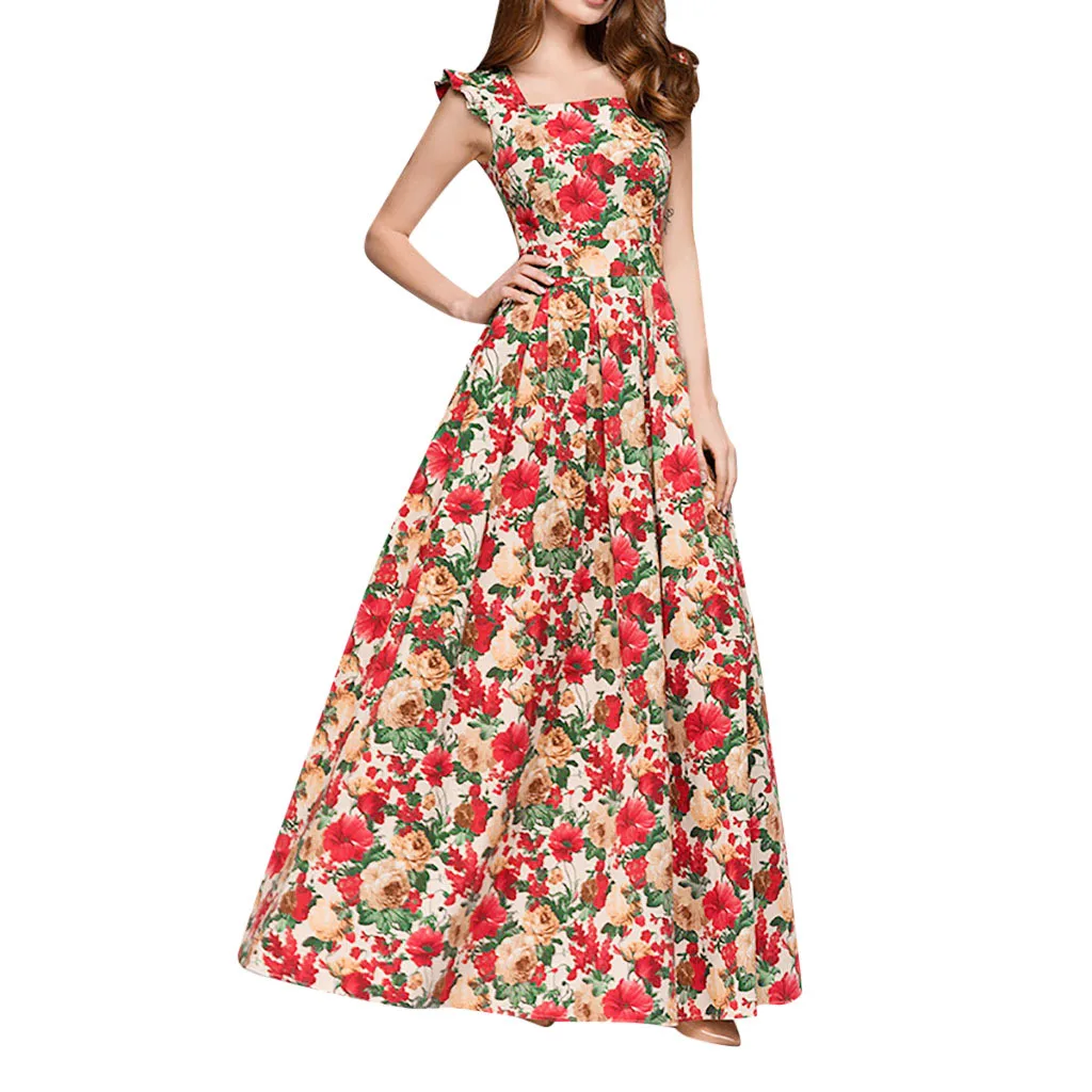 flowers dress Women high waist women dress elegant floral print Sleeveless Square neck Sexy maxi dress summer plus size #G8
flowers dress Women high waist women dress elegant floral print Sleeveless Square neck Sexy maxi dress summer plus size #G8