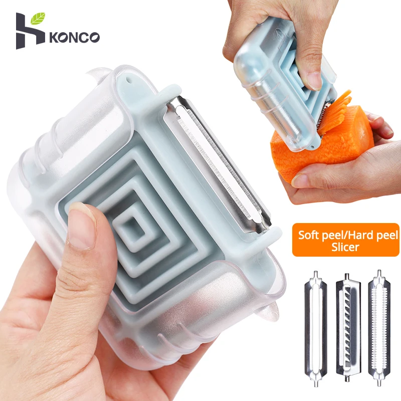 Konco 3 in 1 Fruit Vegetable Planer Soft Peeling Multifunction Peeler slicer Kitchen Stainless Steel Graters vegetable cutter
Konco 3 in 1 Fruit Vegetable Planer Soft Peeling Multifunction Peeler slicer Kitchen Stainless Steel Graters vegetable cutter