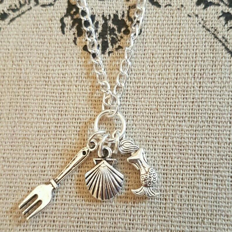 Little Mermaid Theme Knife and Fork Shell Female Charm Silver Plated Pendant Necklace Princess Ocean011
Little Mermaid Theme Knife and Fork Shell Female Charm Silver Plated Pendant Necklace Princess Ocean011