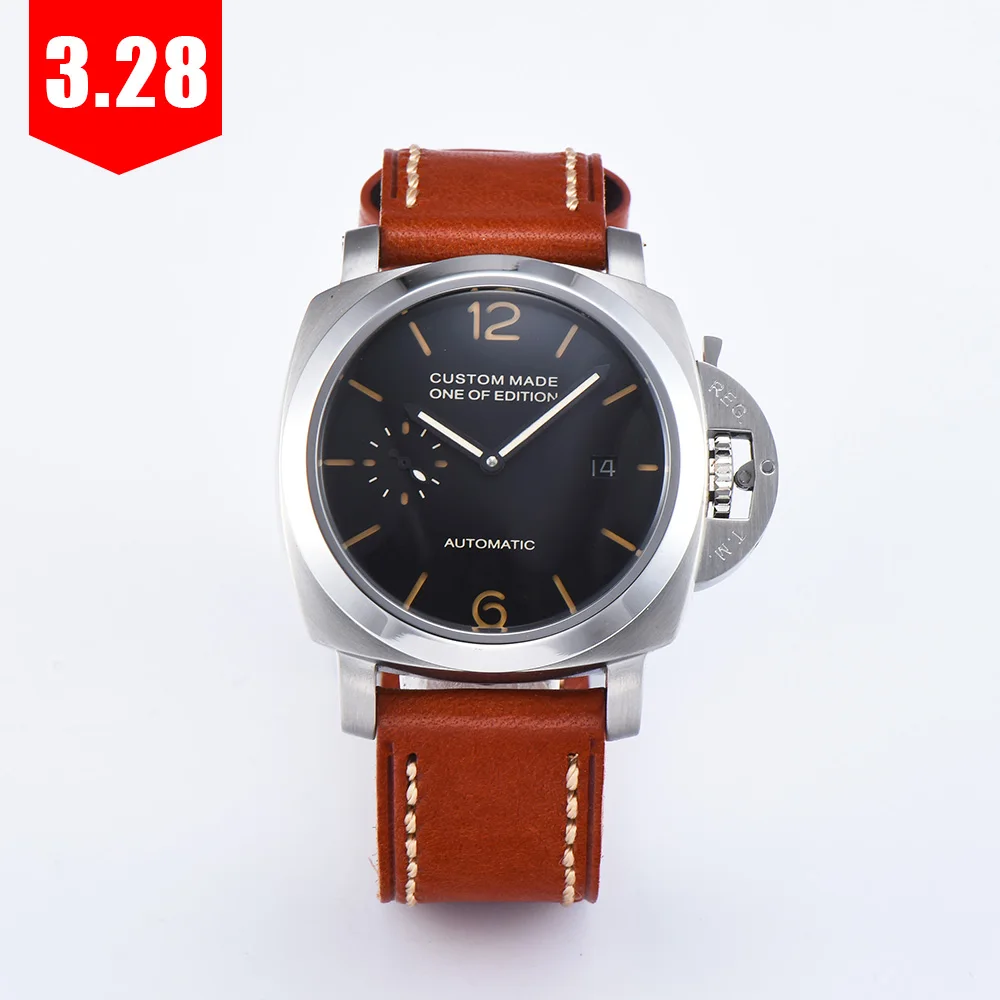 parnis pam 42mm black dial silver Case & Hand Sandwich Dial Automatic Watch lesther strap A11-11
parnis pam 42mm black dial silver Case & Hand Sandwich Dial Automatic Watch lesther strap A11-11