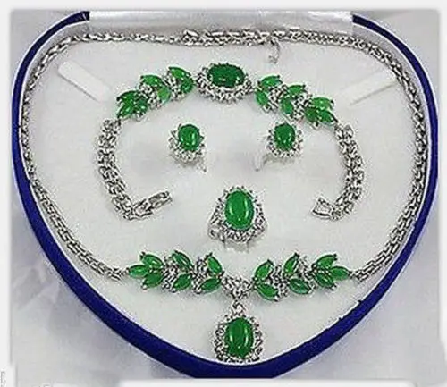 FREE SHIPPING>>@> free shipping 00757 Charming Set Jewelry Green Jade Necklace Bracelet Earring Ring Natural jewelry
FREE SHIPPING>>@> free shipping 00757 Charming Set Jewelry Green Jade Necklace Bracelet Earring Ring Natural jewelry