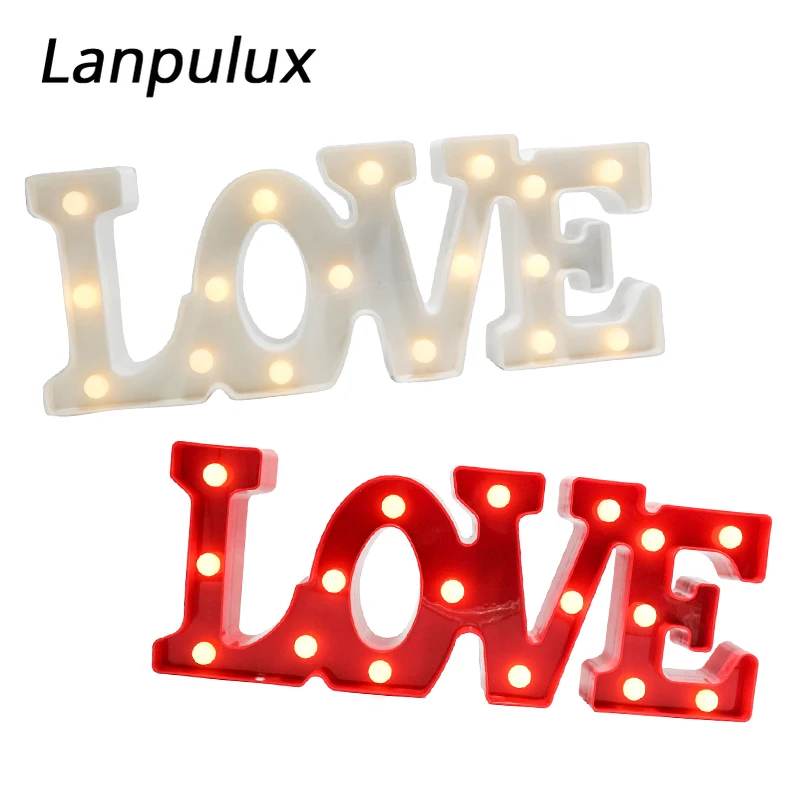 Lanpulux 3D LOVE Letter Lamp White Red Big Size Desk Lamps With DC Power Decoration Romantic Night Lights Atmosphere Luminaria
Lanpulux 3D LOVE Letter Lamp White Red Big Size Desk Lamps With DC Power Decoration Romantic Night Lights Atmosphere Luminaria