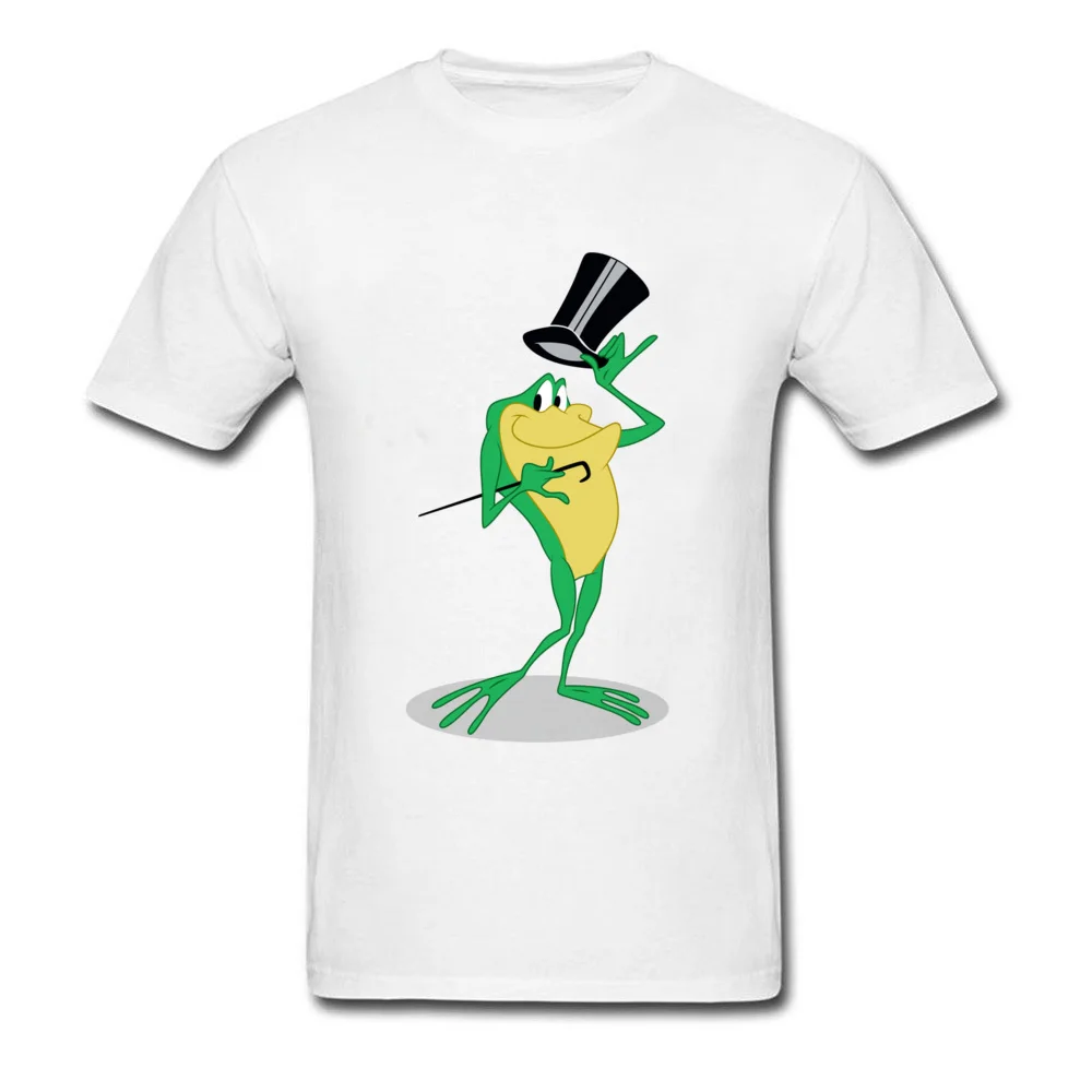 Magician Mr. Frog Print Men Cotton T-shirt White Yellow Green Black Tops & Tees Custom Funny Cartoon Tshirt Store | Мужская одежда